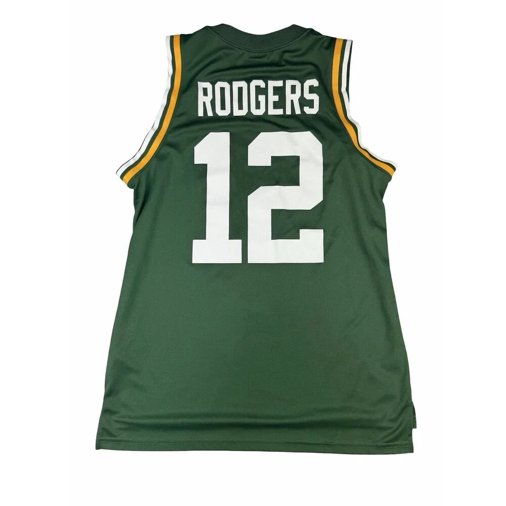 Nike Green Bay Packers Aaron Rodgers 12 Sleevenless Jersey Tank Top Shirt Men M